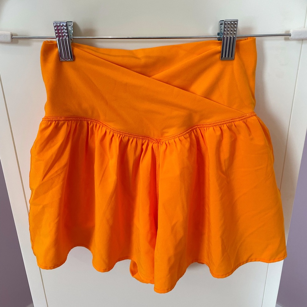 Orange Aerie Crossover Shorts